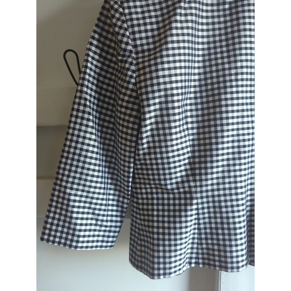 Maggy London Silk Jacket Blazer Black & White Checkered 3/4 Sleeve Sz: 10 - Picture 7 of 7